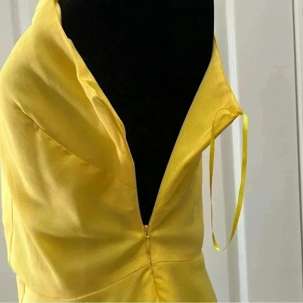Ricki’s Yellow Halter Neck Sleeveless Peplum Top Flowy Blouse 0/XS - Picture 11 of 15